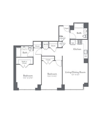 Floor plan layout diagram for m2-b2