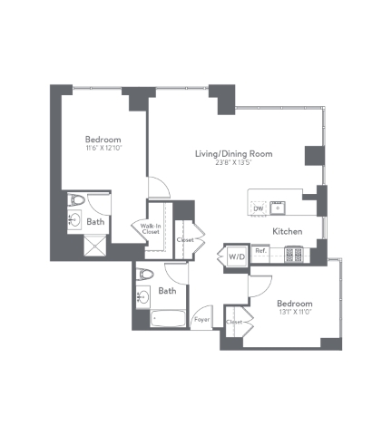 Floor plan layout diagram for m2-b6