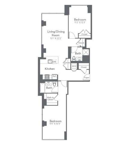 Floor plan layout diagram for m2-b8