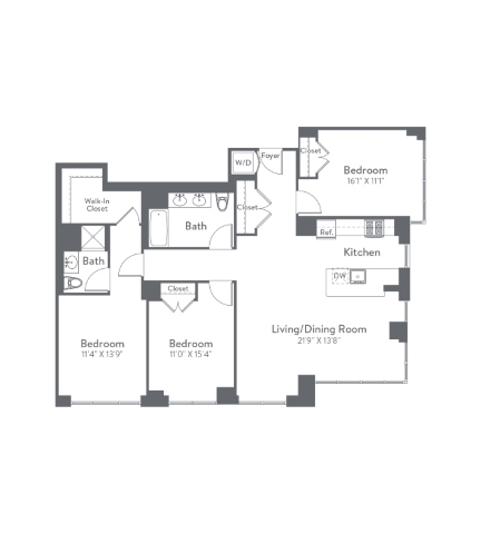 Floor plan layout diagram for m2-c1