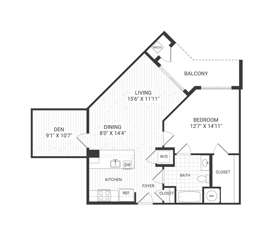 Floor plan layout diagram for Meridian A5