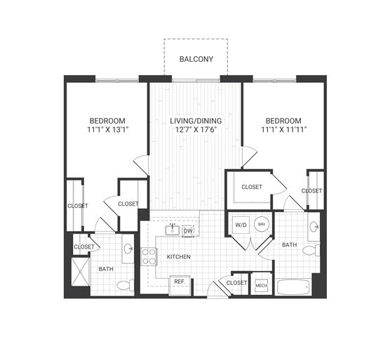 Floor plan layout diagram for Meridian B1