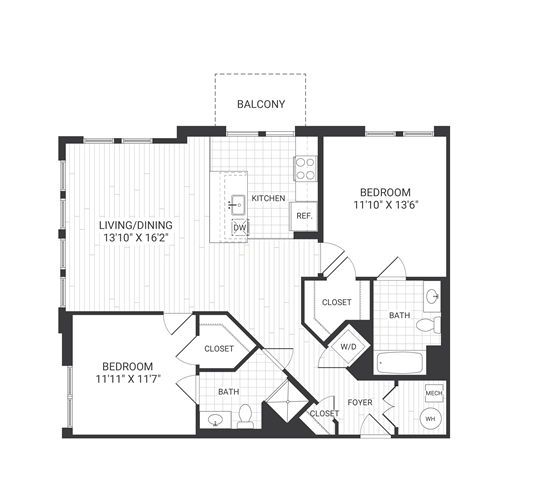 Floor plan layout diagram for Meridian B2