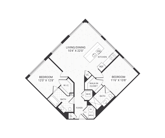 Floor plan layout diagram for Beacon B6