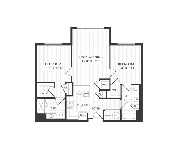 Floor plan layout diagram for B2