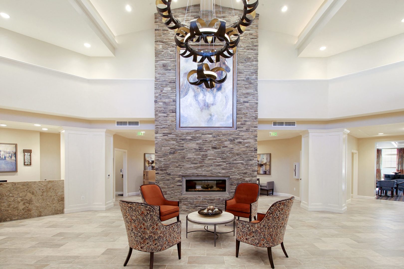 Fireplace Lounge at White Springs Senior Living, Warrenton
