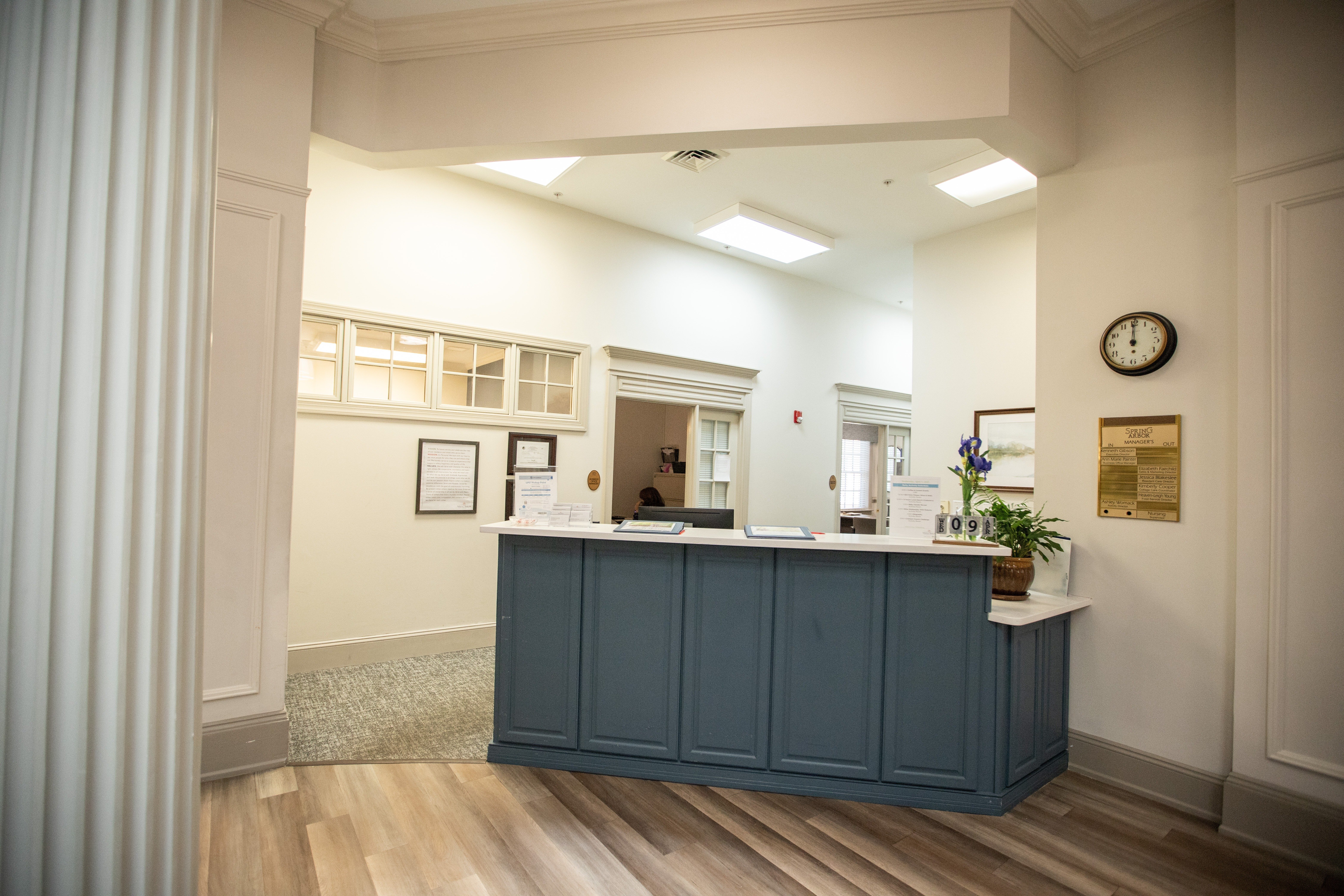 A reception area at Spring Arbor of Williamsburg, Williamsburg, Virginia