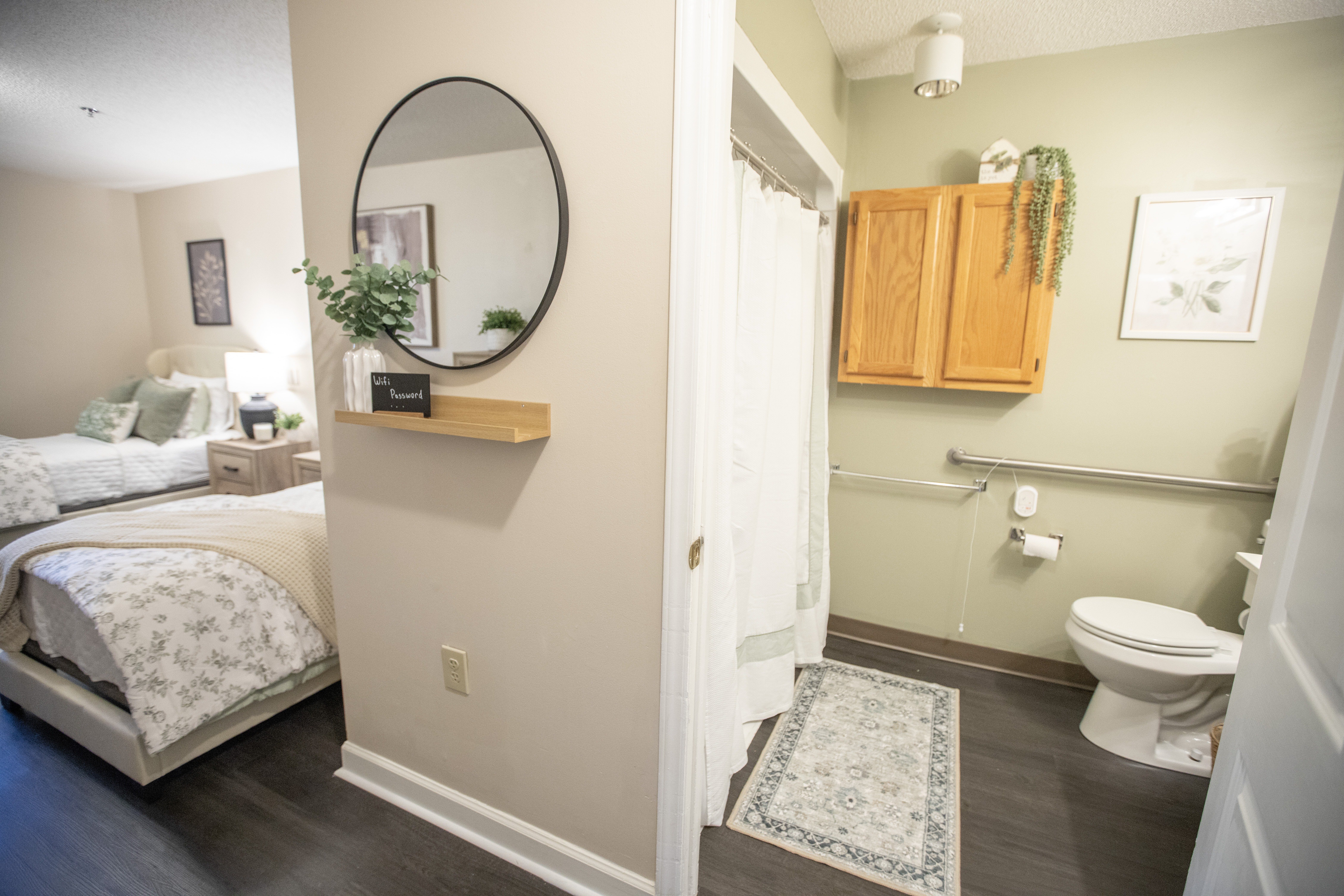 Bedroom With Bathroom at Spring Arbor of Wilson, North Carolina