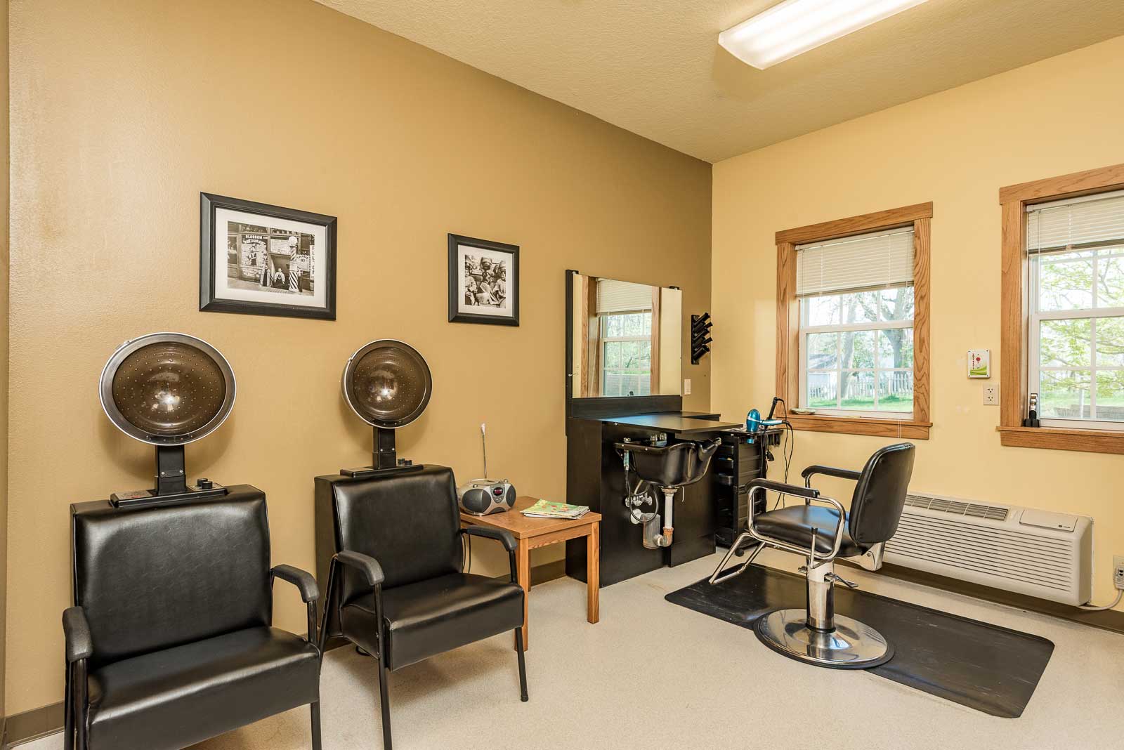 Beauty salon with two chairs at Windsor Manor Grinnell, Grinnell, IA