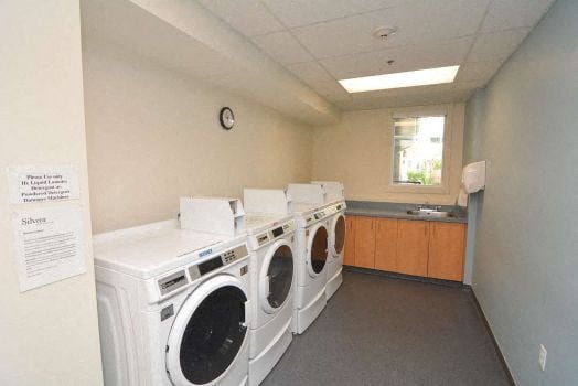 Shared laundry facilities at Willow Park on the Bow
