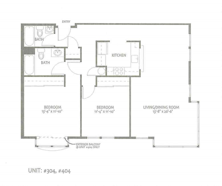 Floor Plan Units 304, 404