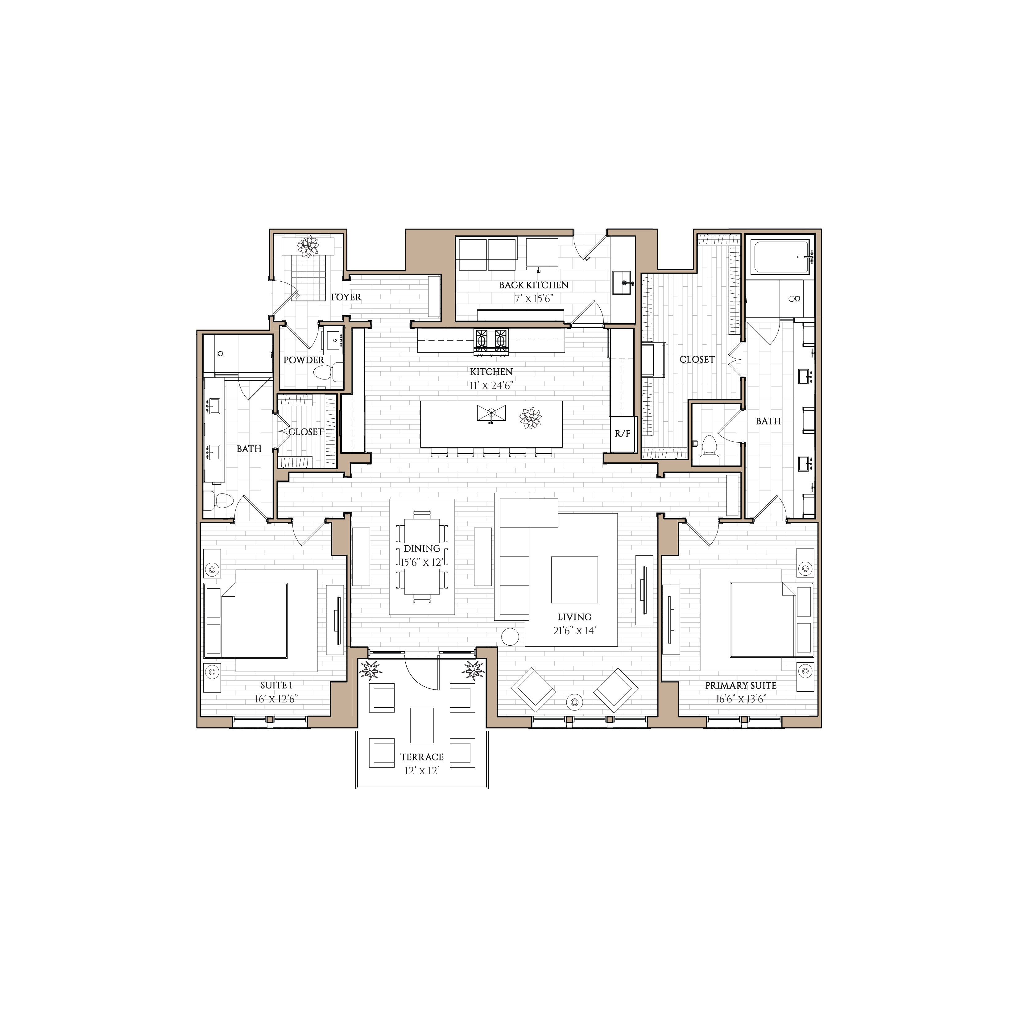 Floor plan layout diagram for Gardenia