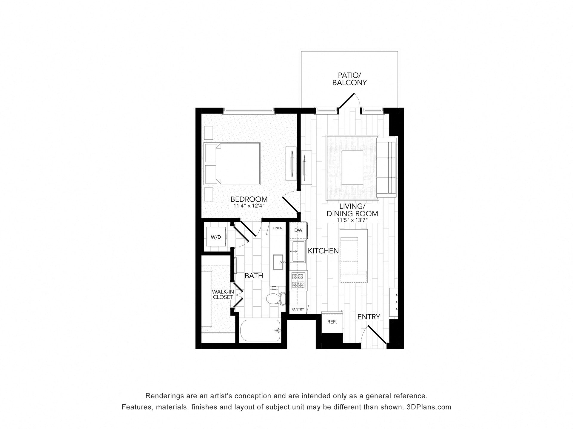 Floor plan layout diagram for A1
