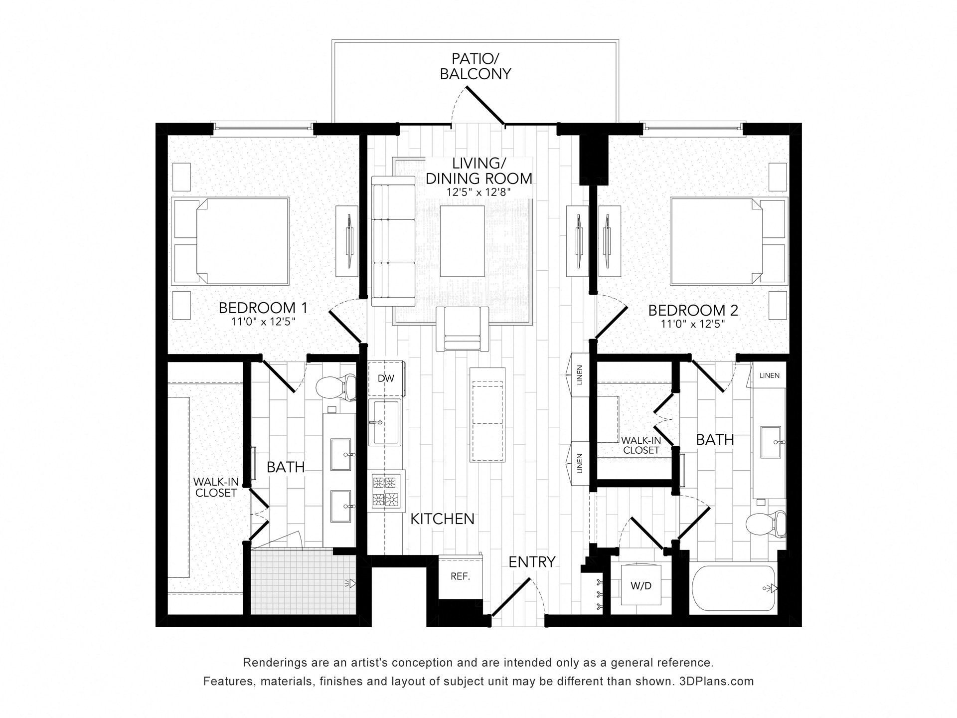 Floor plan layout diagram for B2