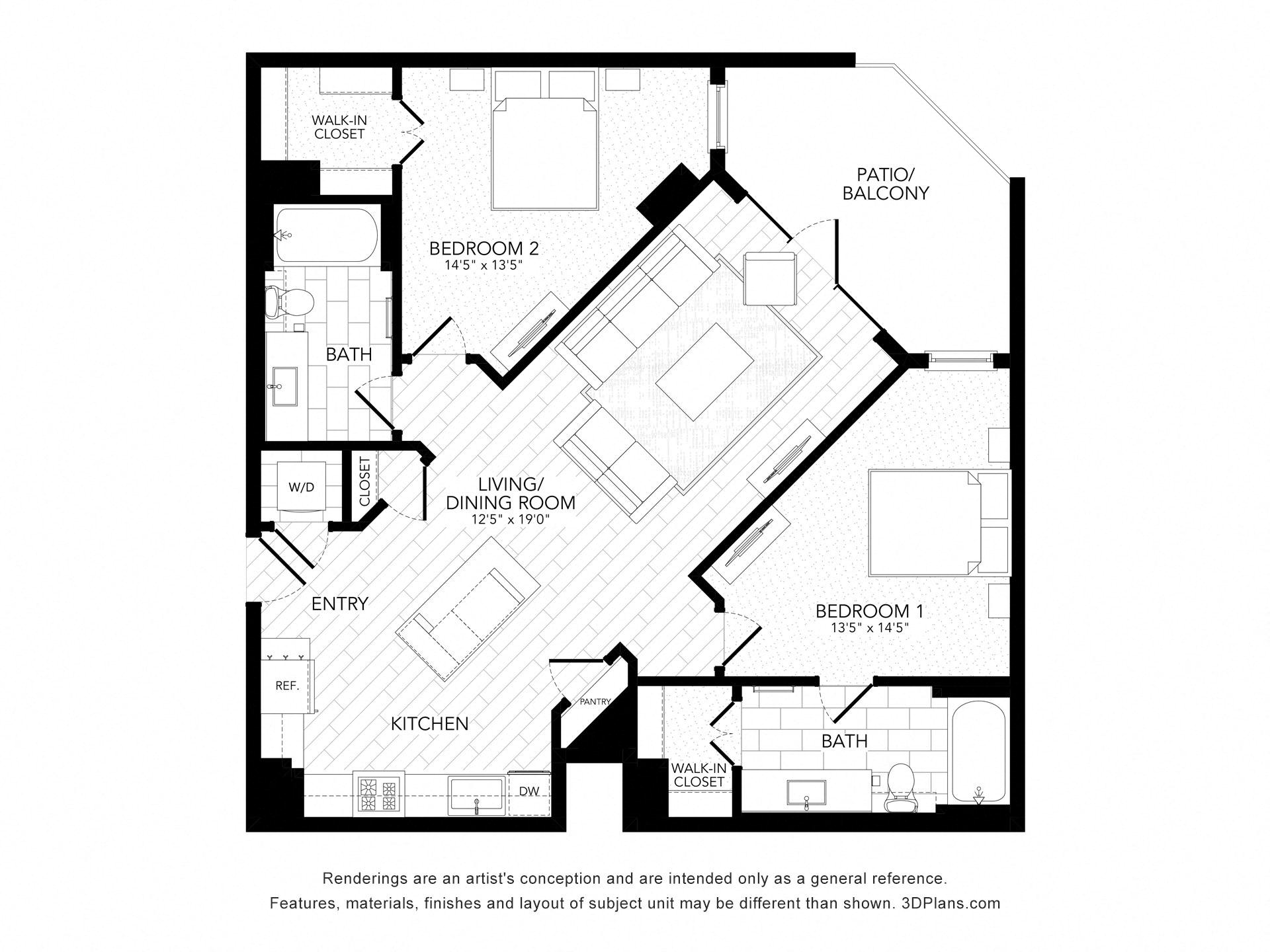 Floor plan layout diagram for B3