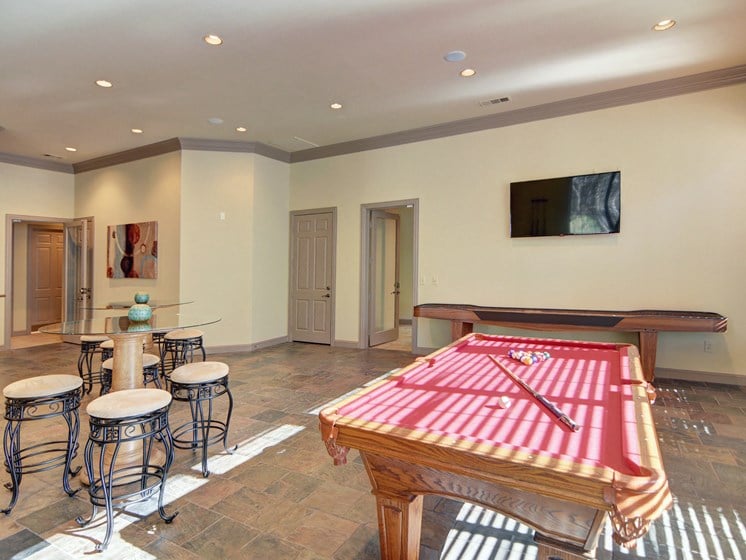 Clubhouse pool table and shuffleboard