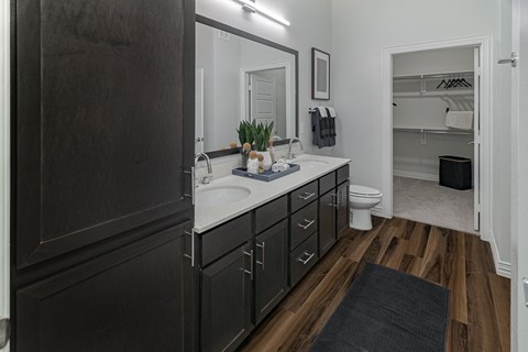 Bathroom Featuring Dual Vanities