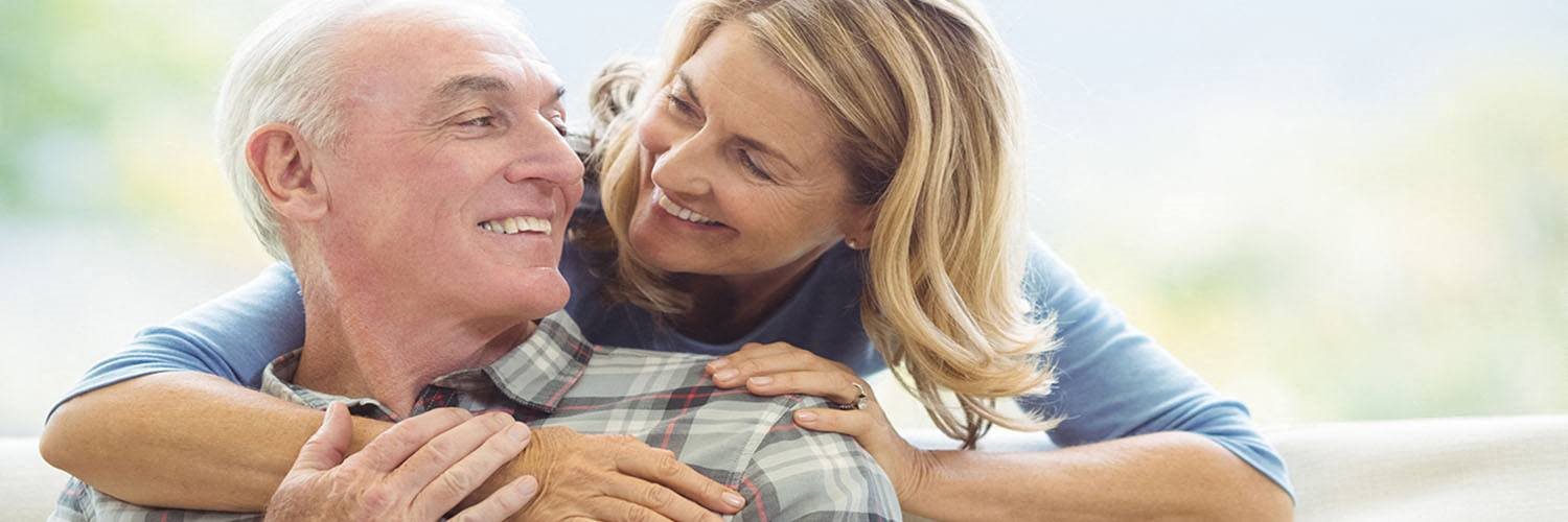 mature couple hugging