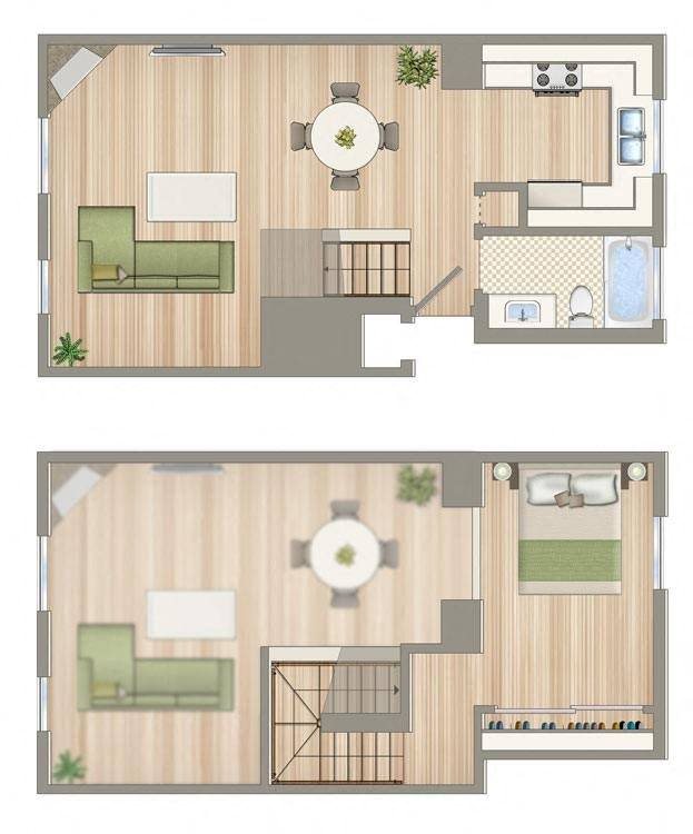 Luna's 1Bedroom Loft and 1 Bath Floor Plan Luna's 1Bedroom Loft and 1 Bath Floor Plan