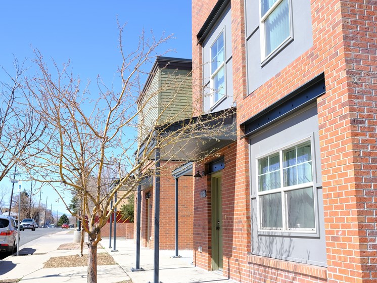 Exterior view of Trolley Park townhome style units