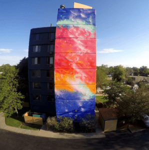 Mural on side of Fletcher Gardens