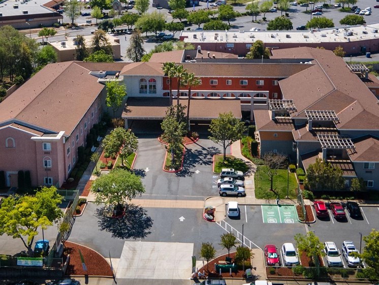 Aerial view at Cogir of Stock Ranch, Citrus Heights, California