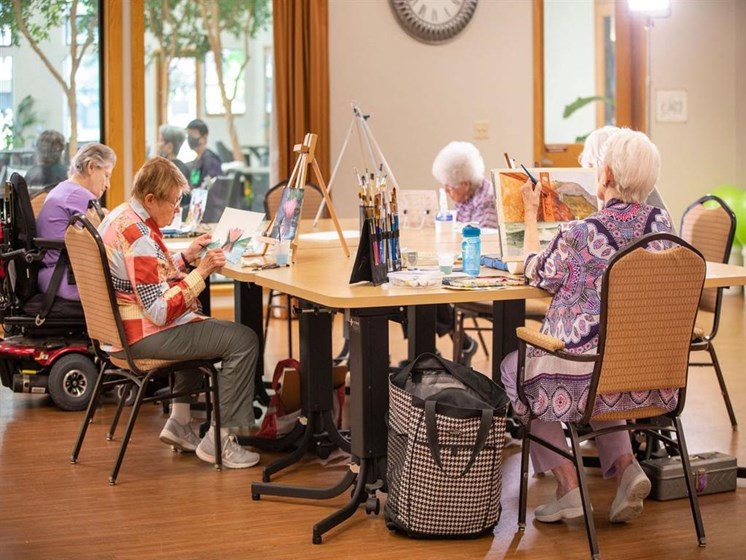 Seniors Having A Lunch at Cogir of Fremont, Fremont, 94536