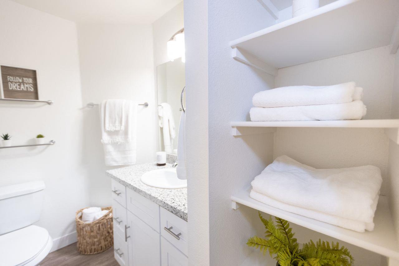 Bathroom With Storage at Cogir of Vacaville, Vacaville