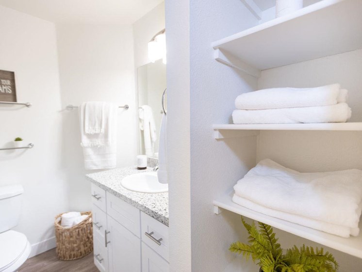 Bathroom With Storage at Cogir of Vacaville, Vacaville