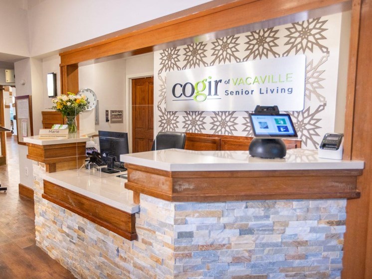 Inviting Reception Area at Cogir of Vacaville, Vacaville, CA