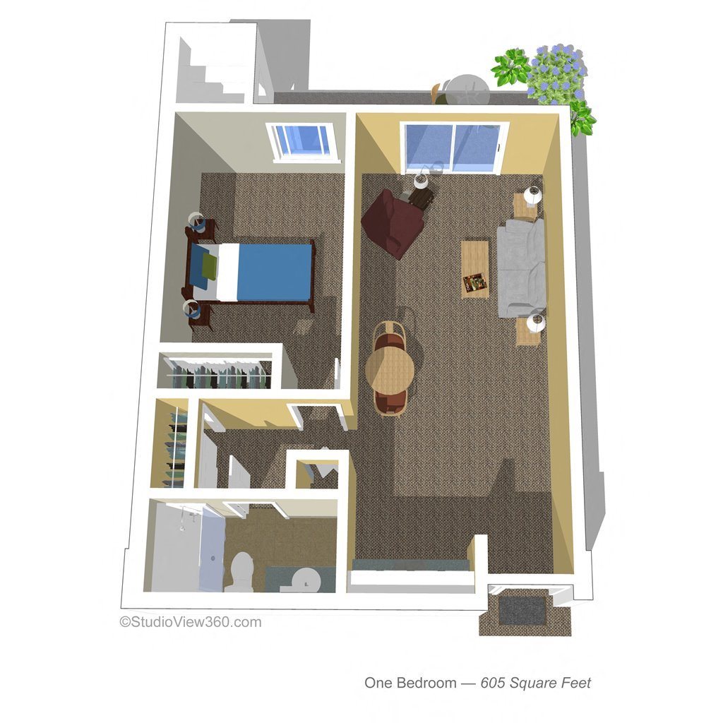 1 Bed 1 Bath Floor Plan 1 Bed 1 Bath Floor Plan at Cogir of Edmonds Assisted Living and Memory Care, Washington, 98026