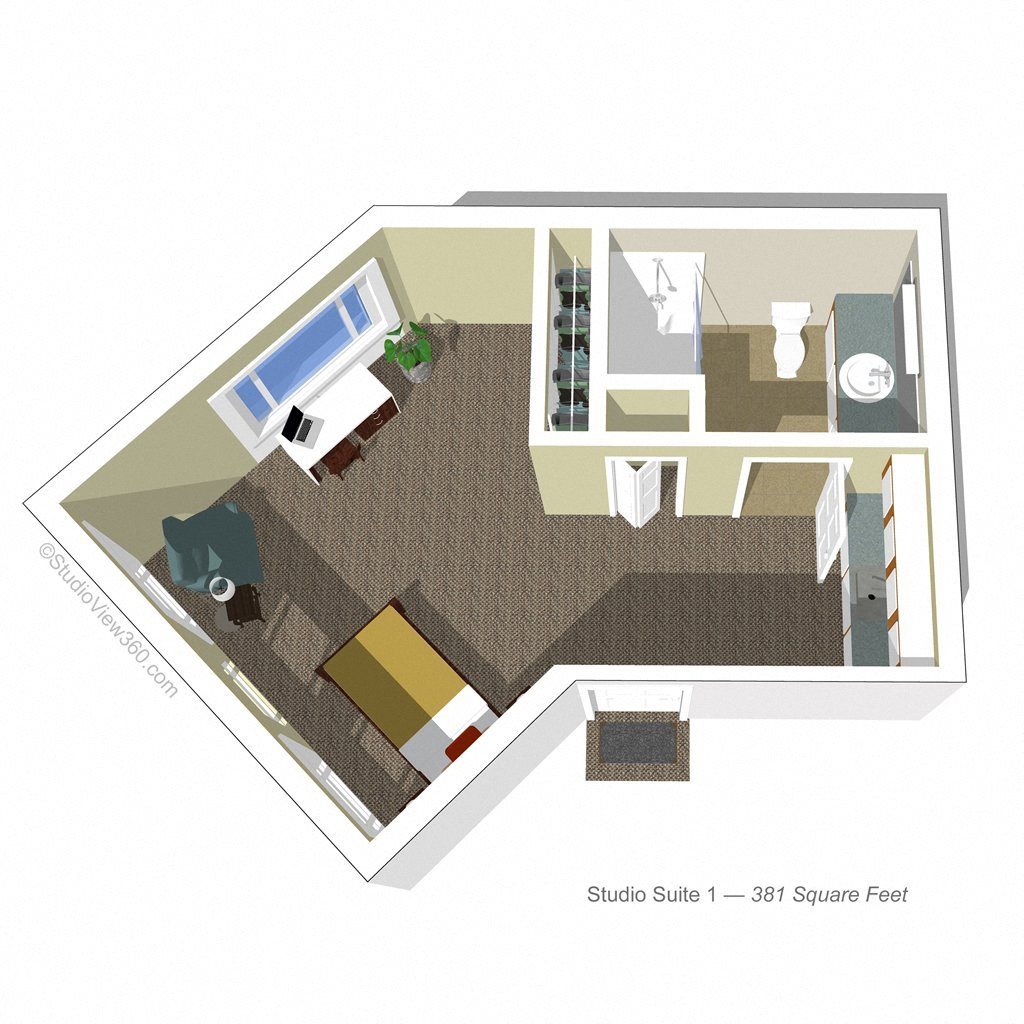 0 Bed 1 Bath Floor Plan 0 Bed 1 Bath Floor Plan at Cogir of Edmonds Assisted Living and Memory Care, Washington