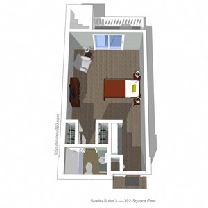 Studio Floor Plan at Cogir of Edmonds Assisted Living and Memory Care, Edmonds