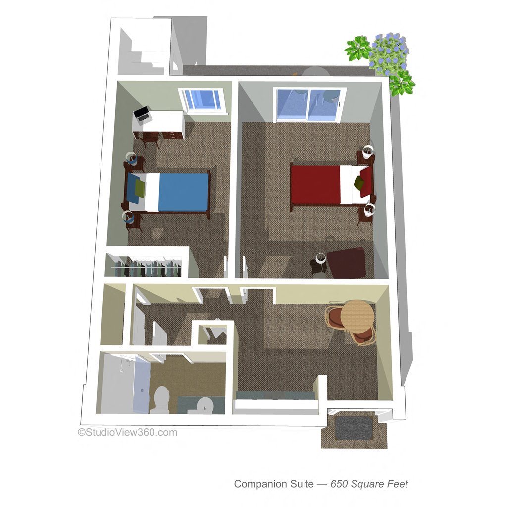 2 Bedroom 1 Bath Floor Plan 2 Bedroom 1 Bath Floor Plan at Cogir of Edmonds Assisted Living and Memory Care, Edmonds, WA, 98026
