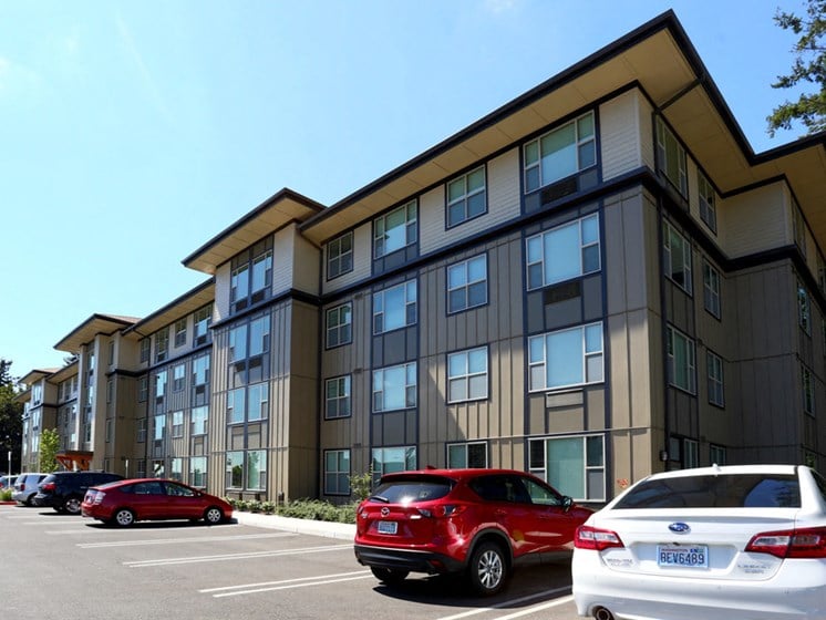 Exterior Parking at The Lofts by Cogir Senior Living, Vancouver, WA, 98662