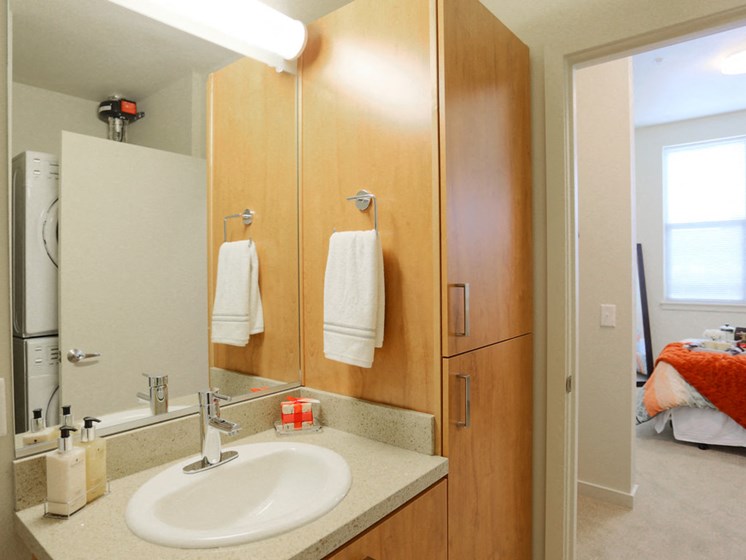 Bathroom at The Lofts by Cogir Senior Living, Vancouver, WA