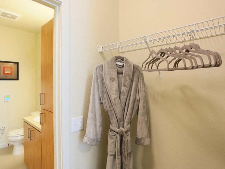 luxurious closet space at The Lofts by Cogir Senior Living, Vancouver, 98662