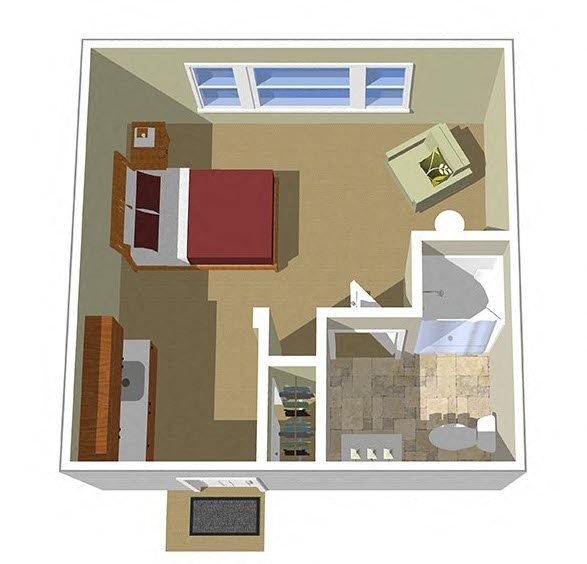 Studio1 Floor plan Studio1 Floor plan at Cogir of San Rafael Memory Care, California