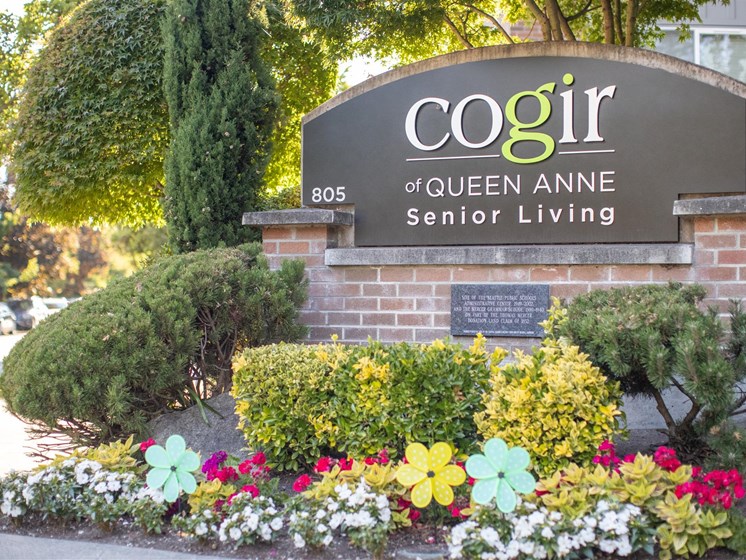 Welcoming Property Signage at Cogir of Queen Anne, Seattle, Washington