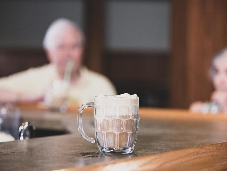 Elders having coffee time at Cogir of Queen Anne, Washington, 98109