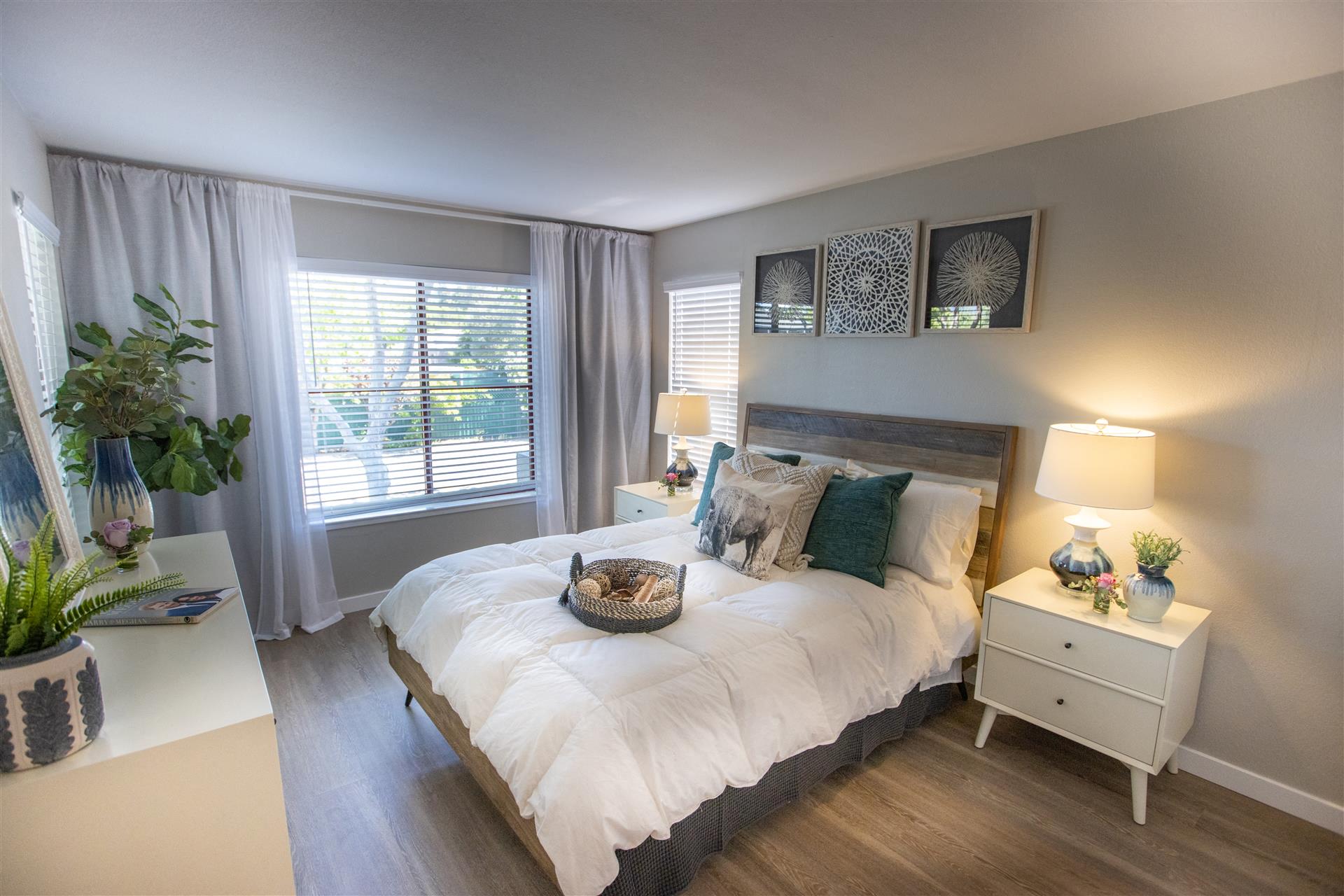 Beautiful Bright Bedroom With Wide Windows at Cogir of Sonoma, California, 95476