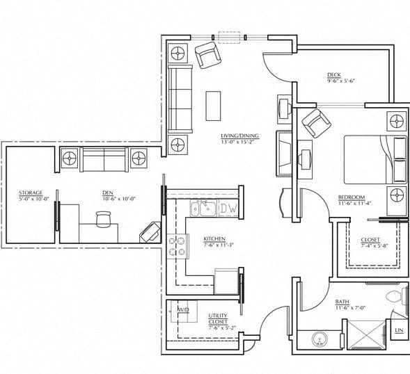 Independent Living 1 Bedroom + Den Independent Living 1 Bedroom + Den at Cogir at The Quarry, Vancouver, 98683