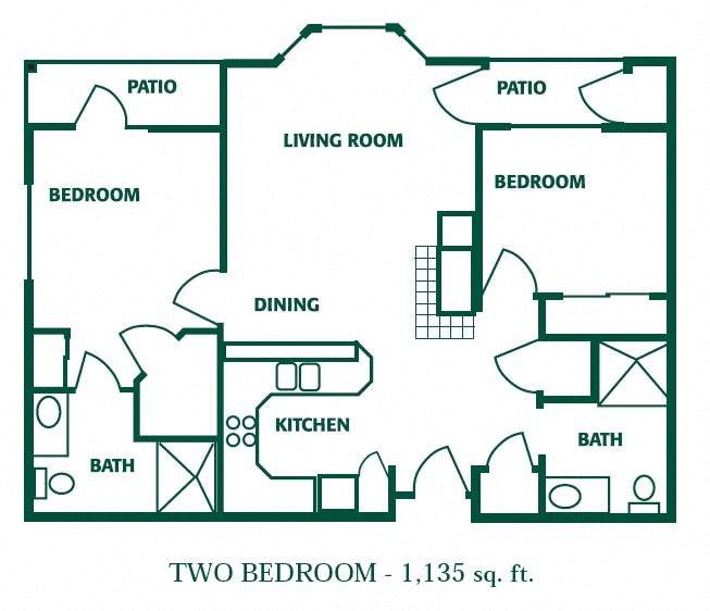 Independent Living at the Terrace2 Bedroom 2 bathroom Independent Living at the Terrace2 Bedroom 2 bathroom at Cogir of Glenwood Place, Vancouver, WA