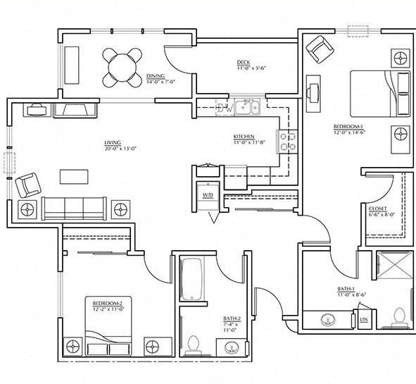 Independent Living 2 Bedroom Independent Living 2 Bedroom at Cogir at The Quarry, Vancouver