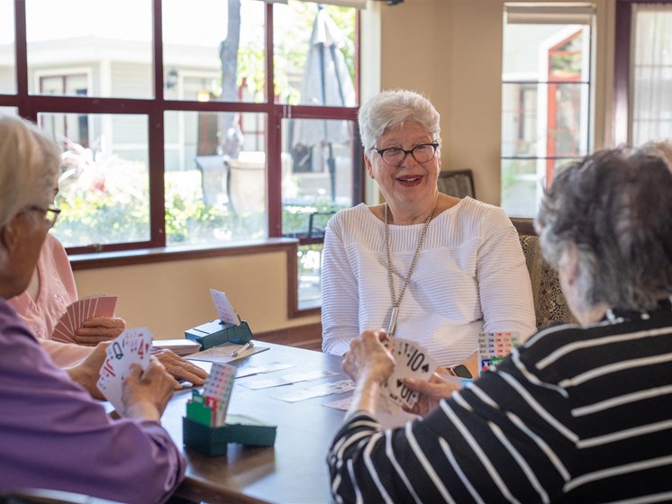 Seniors Playing Cards at Cogir of Sonoma, California, 95476