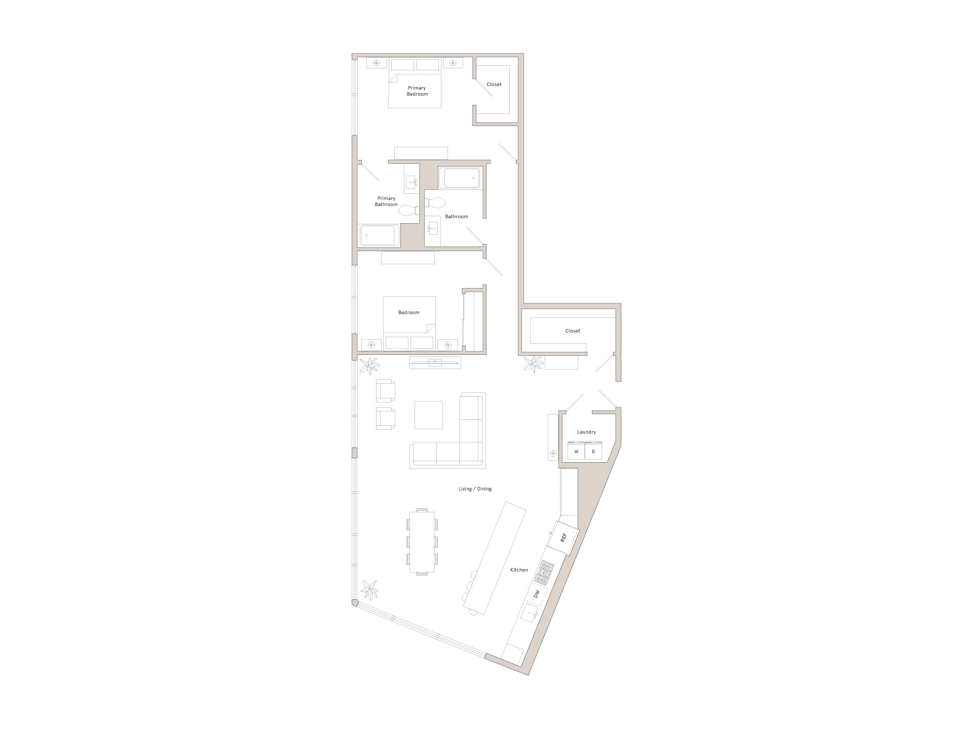 A floor plan of a house with a garage and a separate entrance.