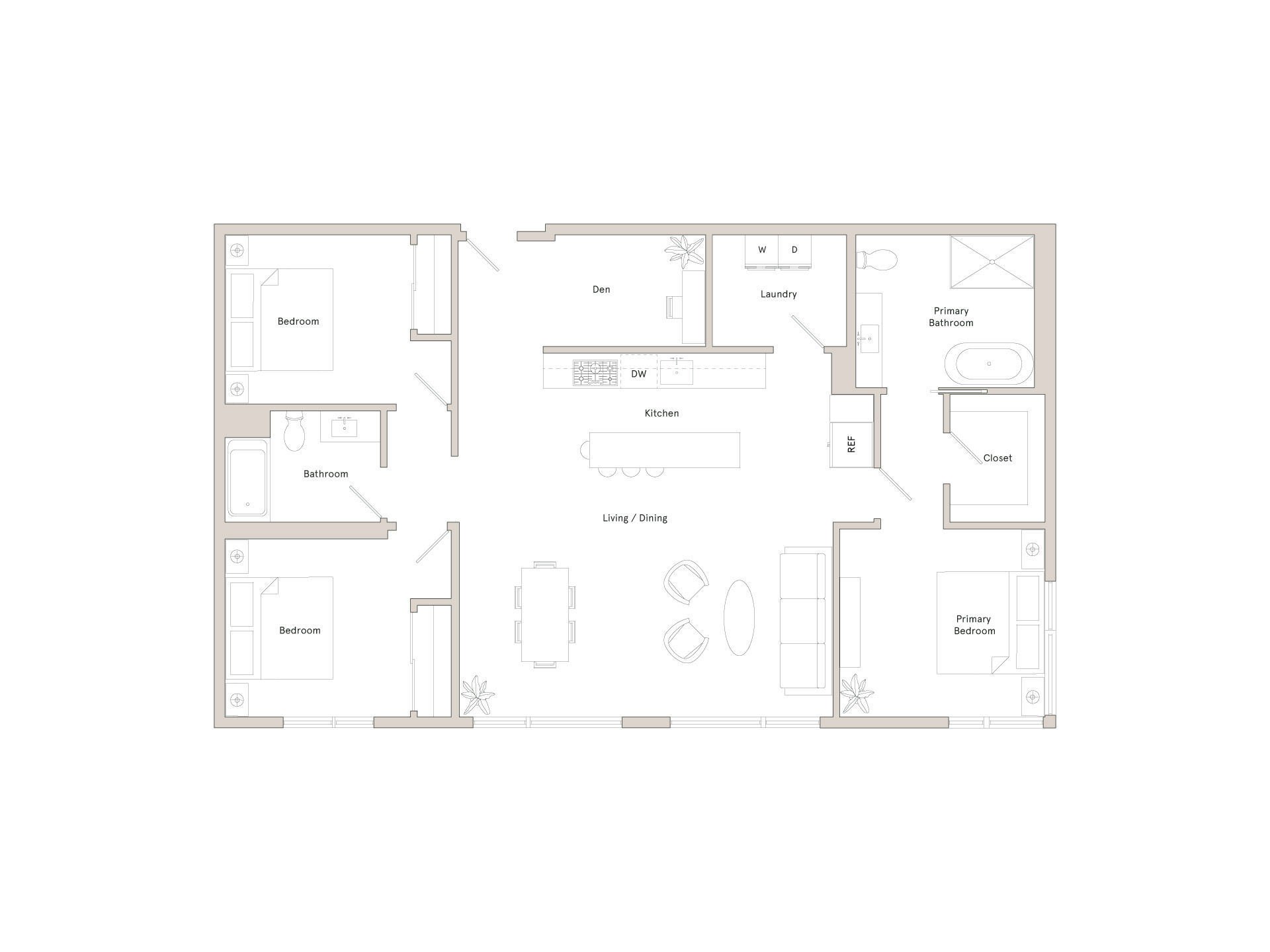 A floor plan of a house with a garage and a living room.