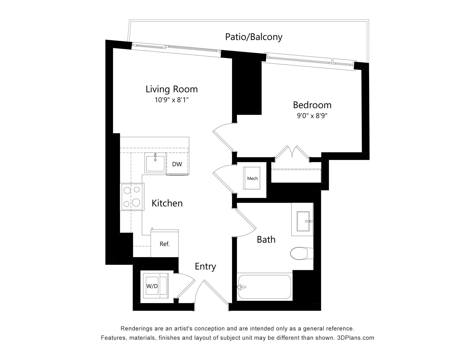 Floor plan layout diagram for A1