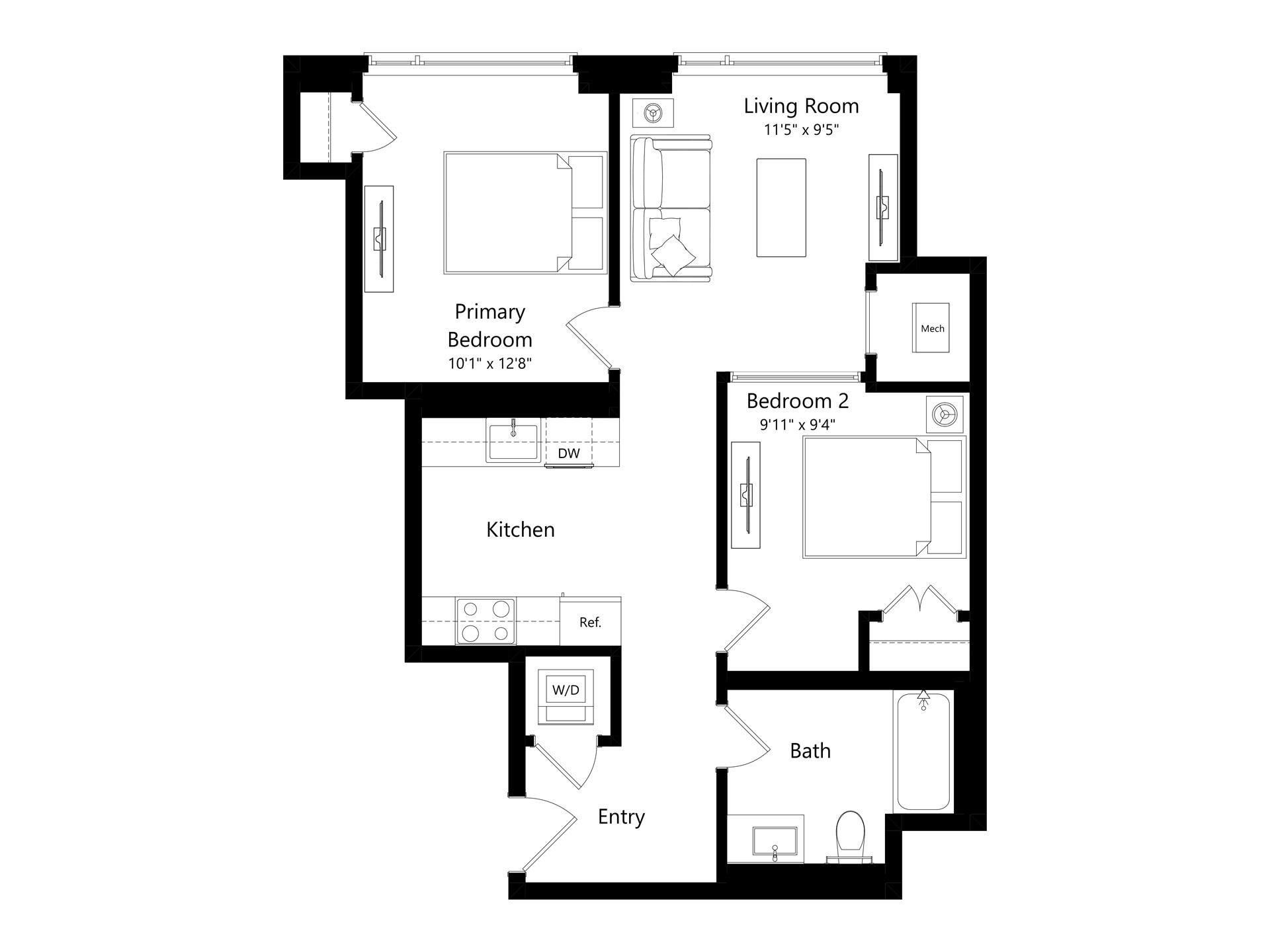 Floor plan layout diagram for B1