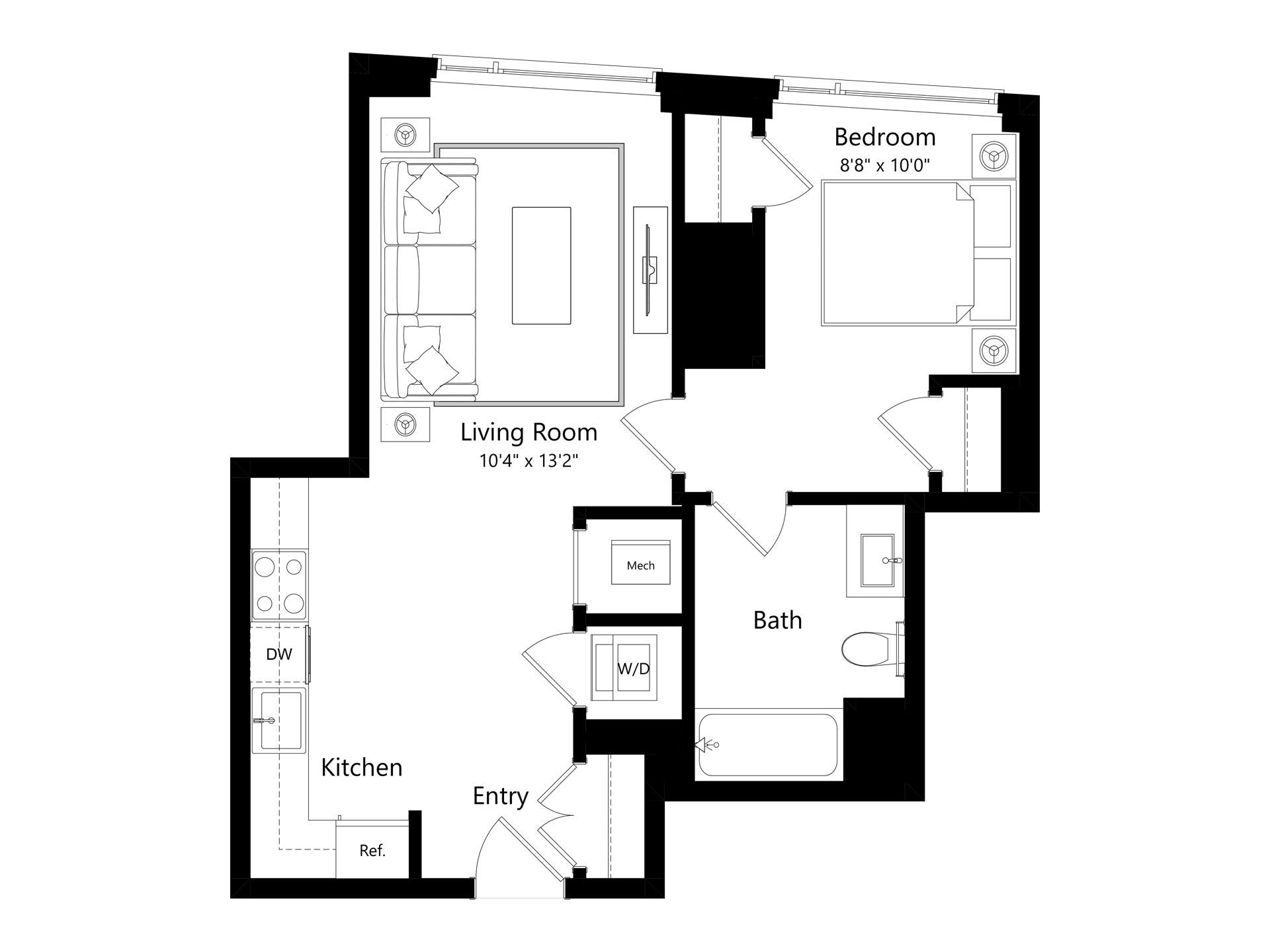 Floor plan layout diagram for A12